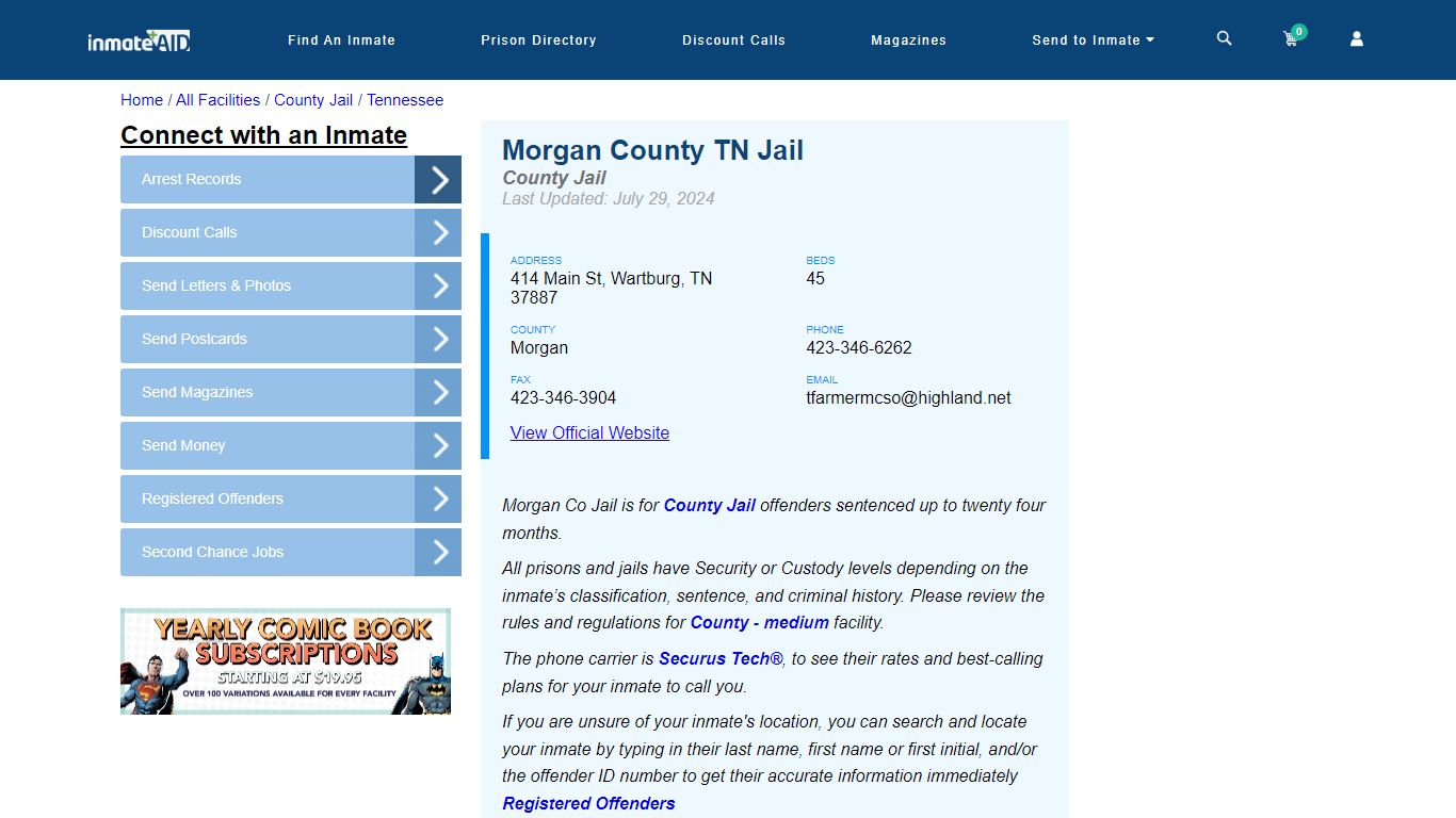 Morgan County TN Jail - Inmate Locator